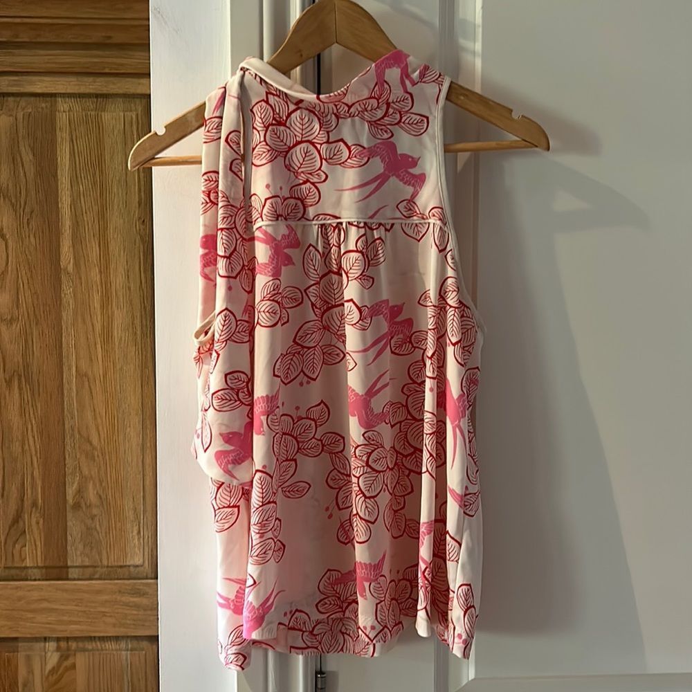 Maeve Anthropologie sleeveless bird print blouse small